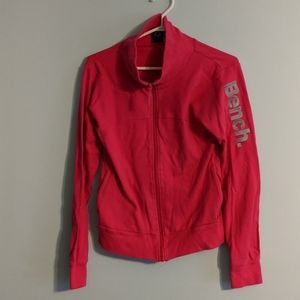 Bench Zip-Up Sweater (Size L) Pink and Gray